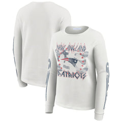New England Patriots  WEAR by Erin Andrews Women's Graphic Waffle Long-Sleeve T-Shirt