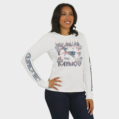 New England Patriots  WEAR by Erin Andrews Women's Graphic Waffle Long-Sleeve T-Shirt