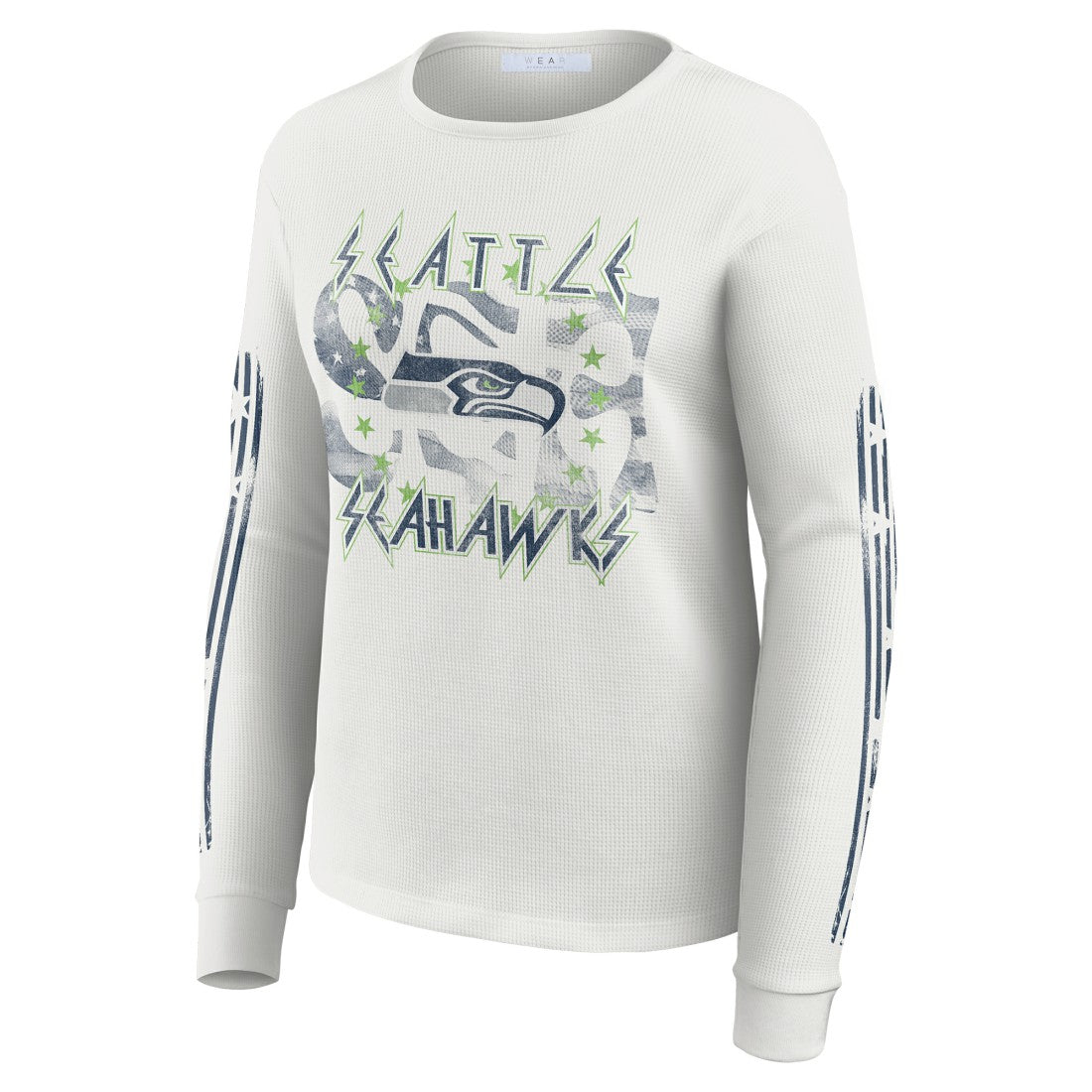 Seattle Seahawks  WEAR by Erin Andrews Women's Graphic Waffle Long-Sleeve T-Shirt