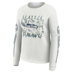 Seattle Seahawks  WEAR by Erin Andrews Women's Graphic Waffle Long-Sleeve T-Shirt