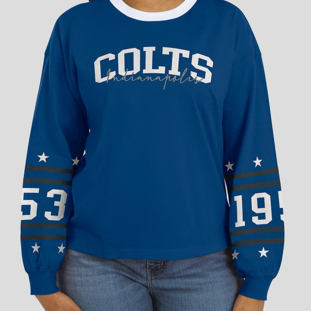 Indianapolis Colts  WEAR by Erin Andrews Women's Sport Long-Sleeve T-Shirt