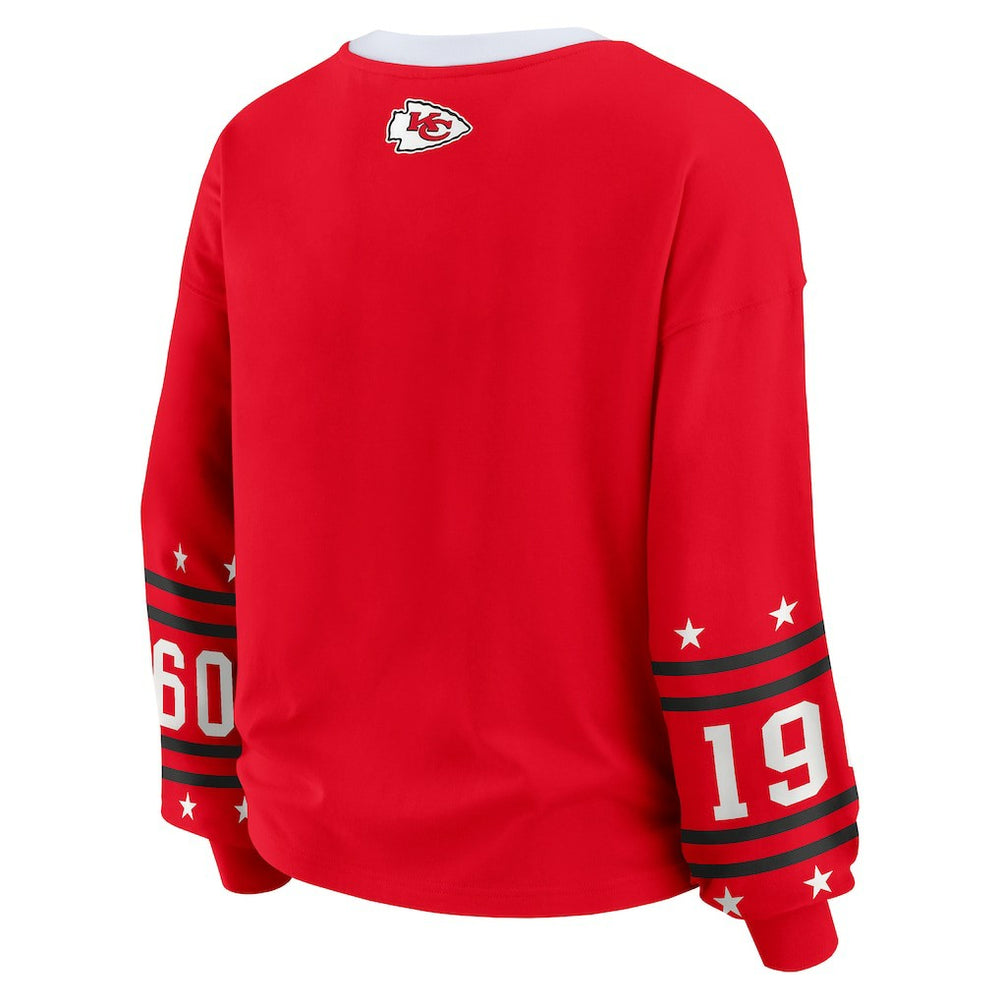 Kansas City Chiefs  WEAR by Erin Andrews Women's Sport Long-Sleeve T-Shirt