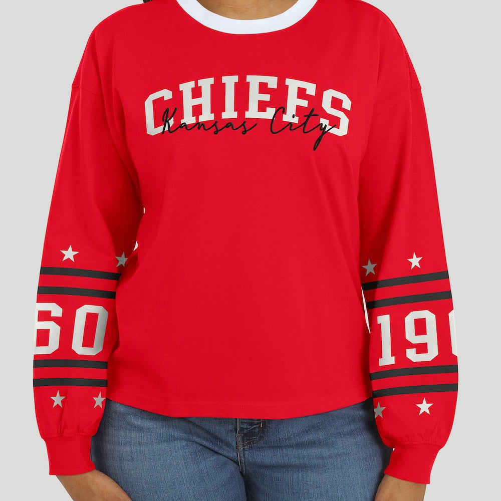 Kansas City Chiefs  WEAR by Erin Andrews Women's Sport Long-Sleeve T-Shirt