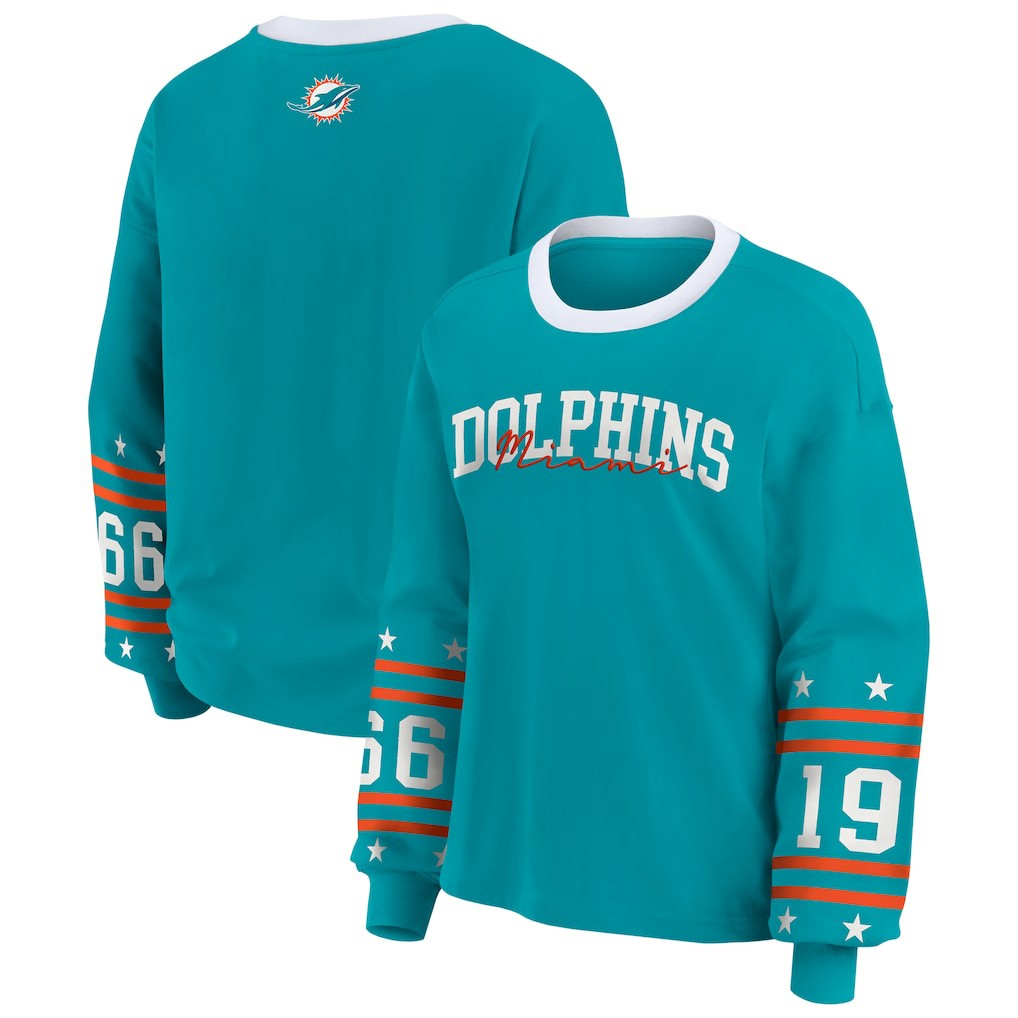 Miami Dolphins  WEAR by Erin Andrews Women's Sport Long-Sleeve T-Shirt