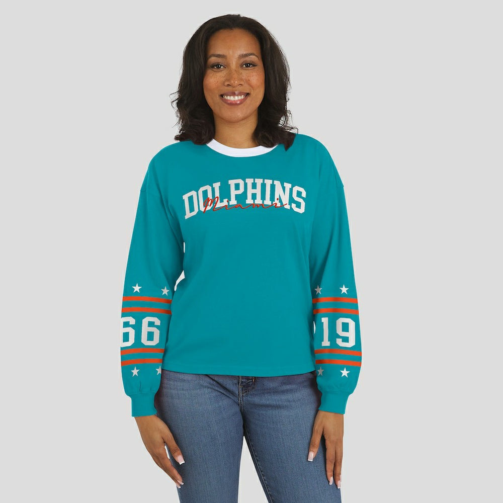 Miami Dolphins  WEAR by Erin Andrews Women's Sport Long-Sleeve T-Shirt