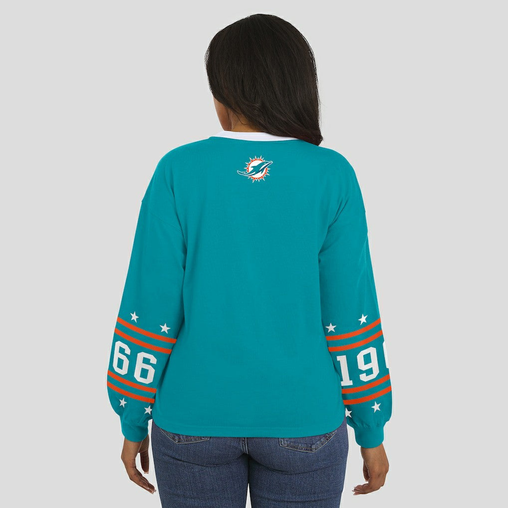 Miami Dolphins  WEAR by Erin Andrews Women's Sport Long-Sleeve T-Shirt