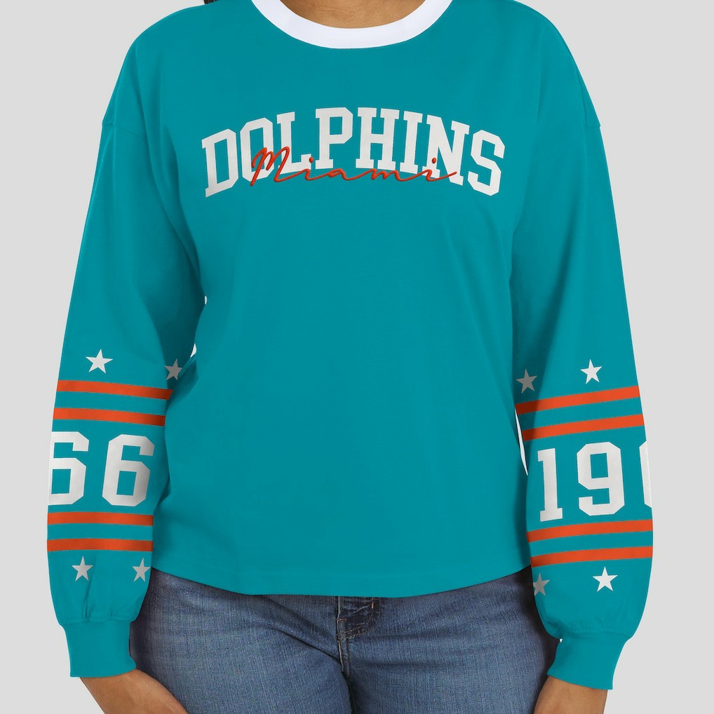 Miami Dolphins  WEAR by Erin Andrews Women's Sport Long-Sleeve T-Shirt
