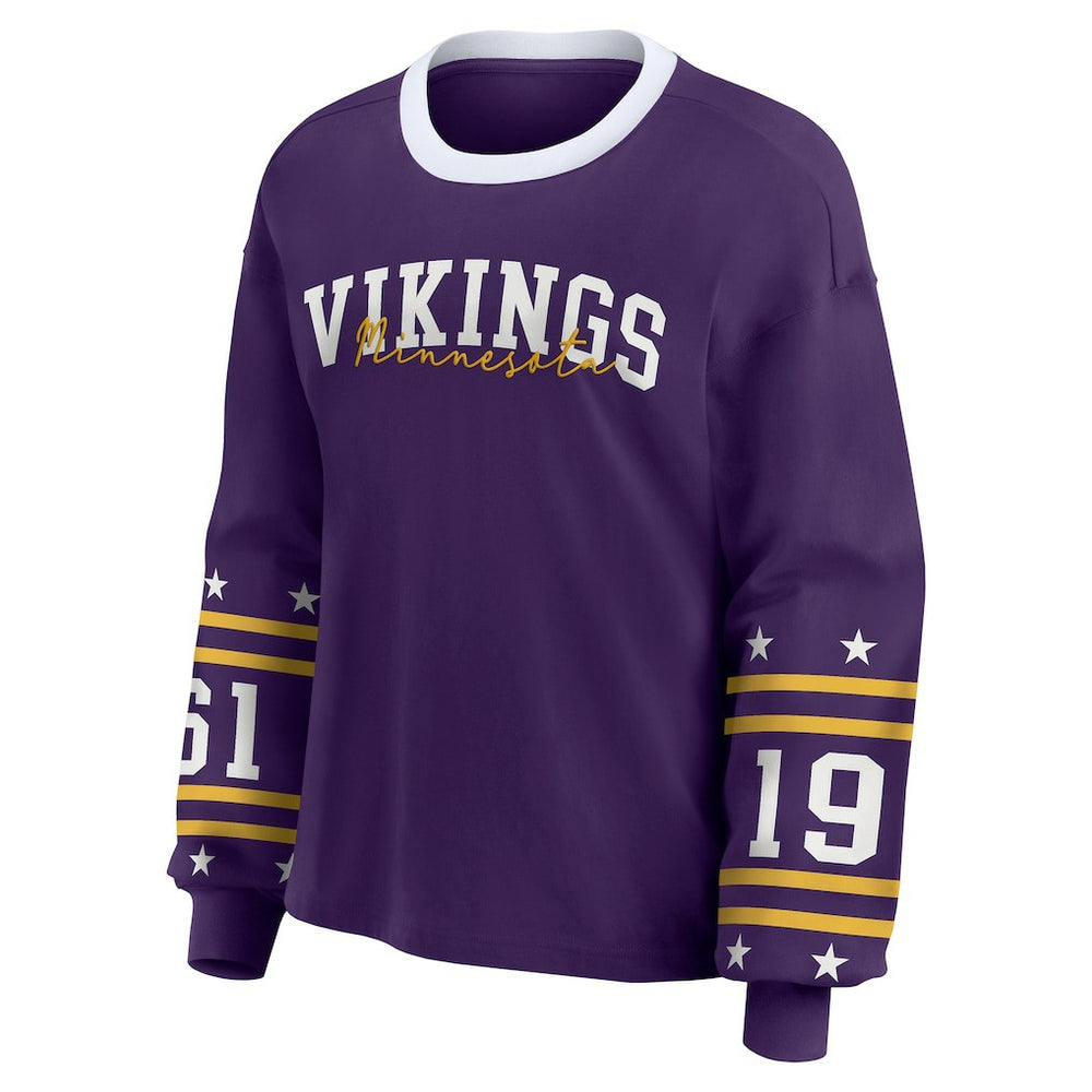 Minnesota Vikings  WEAR by Erin Andrews Women's Sport Long-Sleeve T-Shirt