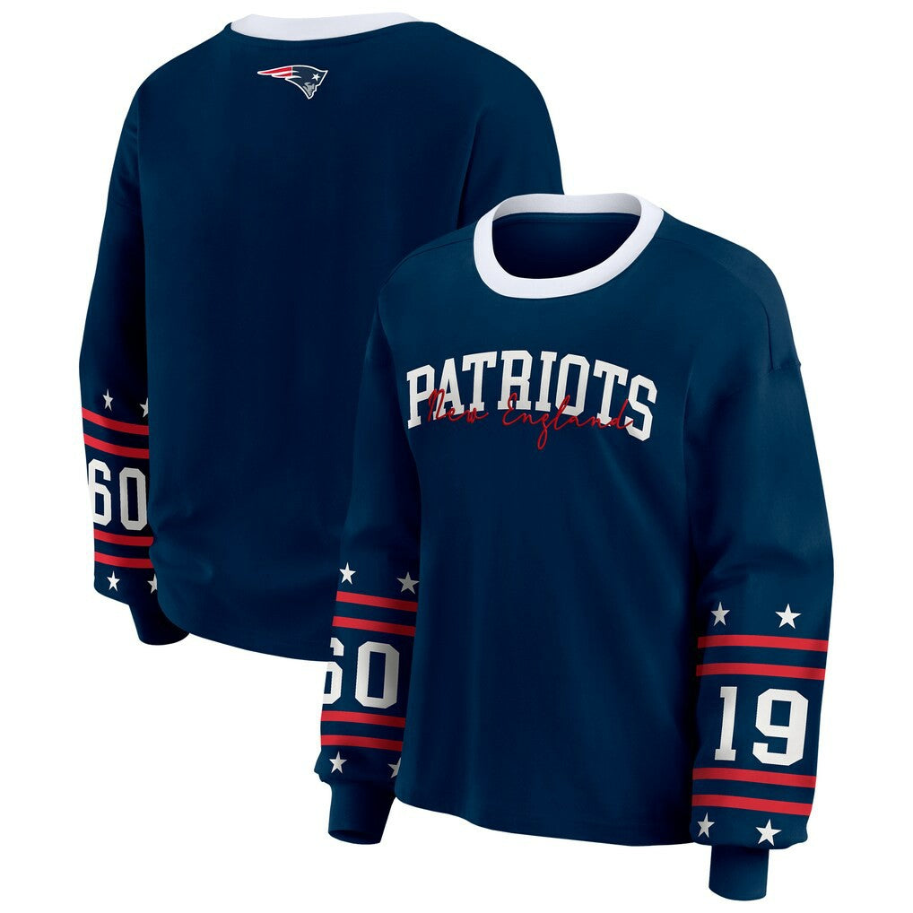 New England Patriots  WEAR by Erin Andrews Women's Sport Long-Sleeve T-Shirt