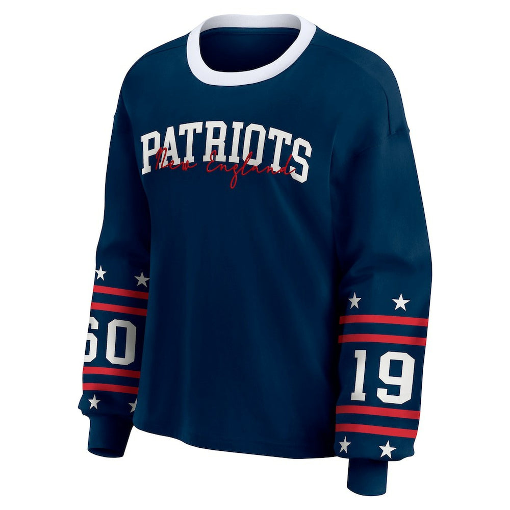 New England Patriots  WEAR by Erin Andrews Women's Sport Long-Sleeve T-Shirt