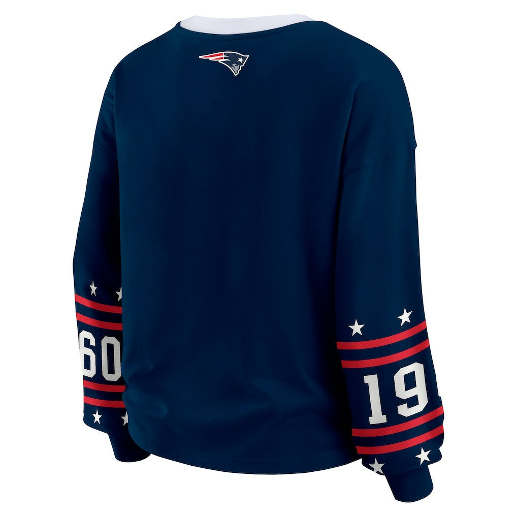 New England Patriots  WEAR by Erin Andrews Women's Sport Long-Sleeve T-Shirt