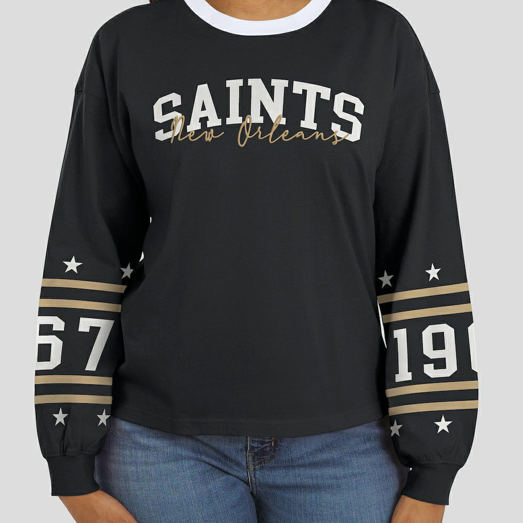 New Orleans Saints  WEAR by Erin Andrews Women's Sport Long-Sleeve T-Shirt