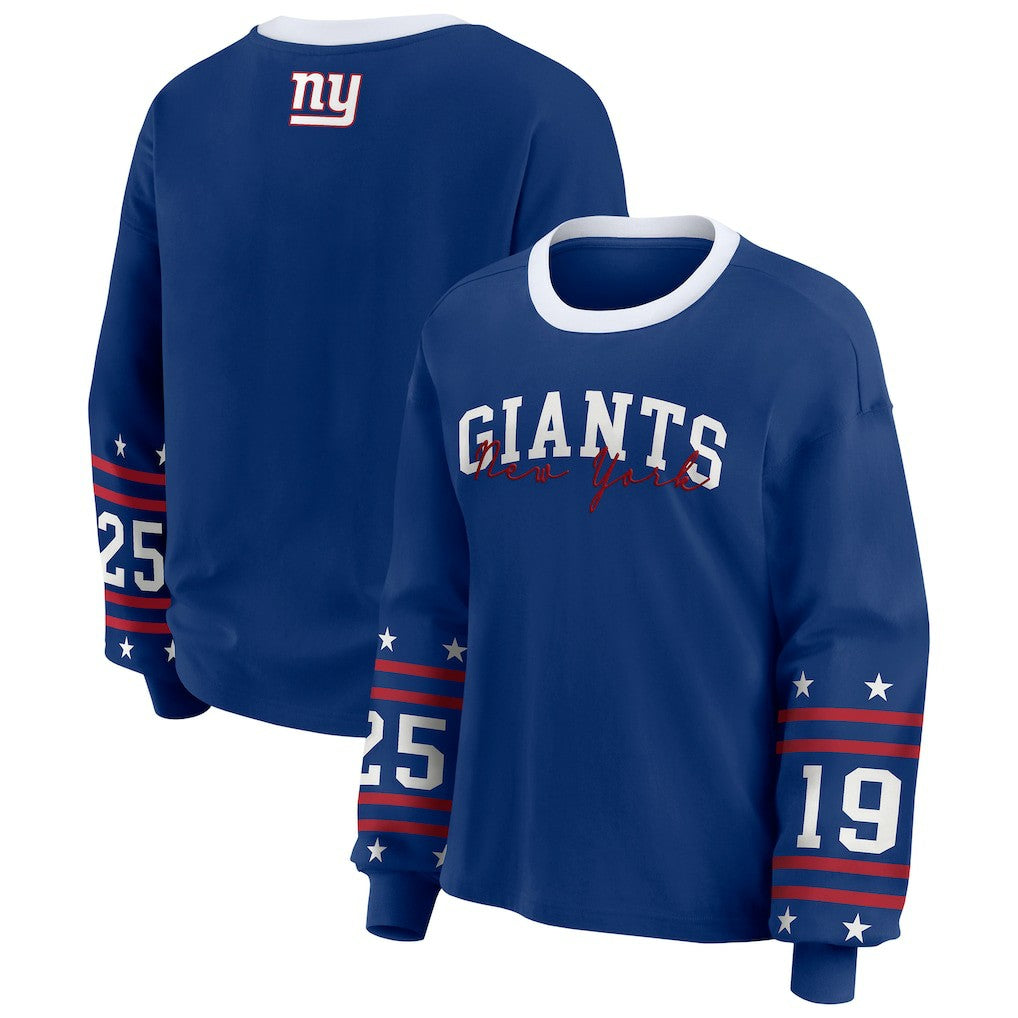 New York Giants  WEAR by Erin Andrews Women's Sport Long-Sleeve T-Shirt