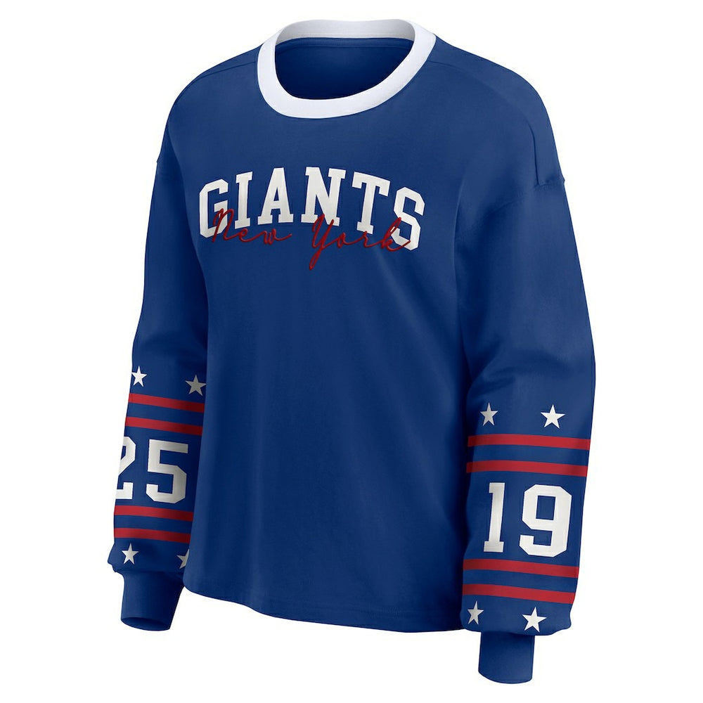 New York Giants  WEAR by Erin Andrews Women's Sport Long-Sleeve T-Shirt