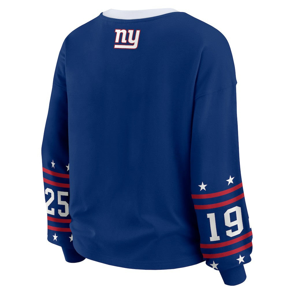 New York Giants  WEAR by Erin Andrews Women's Sport Long-Sleeve T-Shirt
