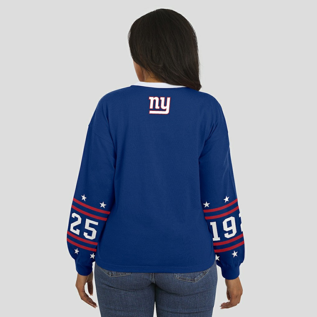 New York Giants  WEAR by Erin Andrews Women's Sport Long-Sleeve T-Shirt