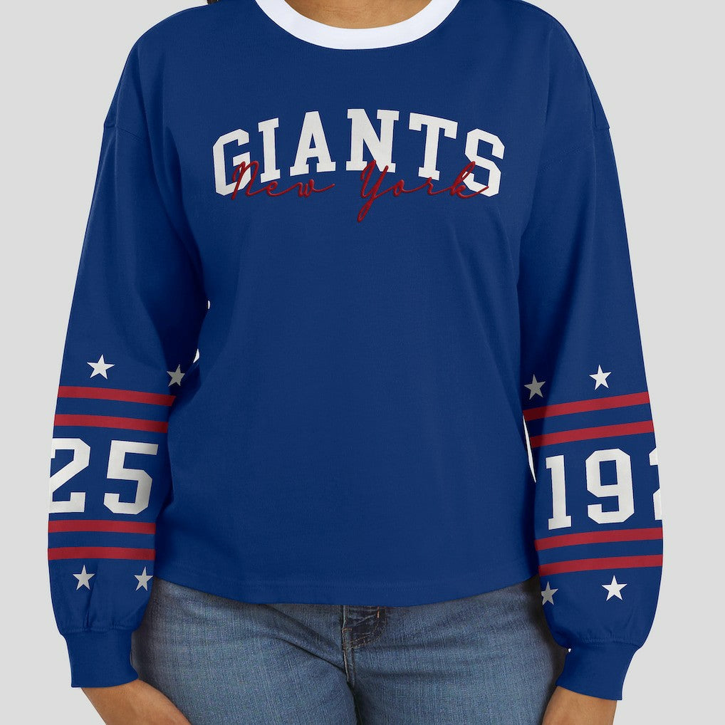 New York Giants  WEAR by Erin Andrews Women's Sport Long-Sleeve T-Shirt
