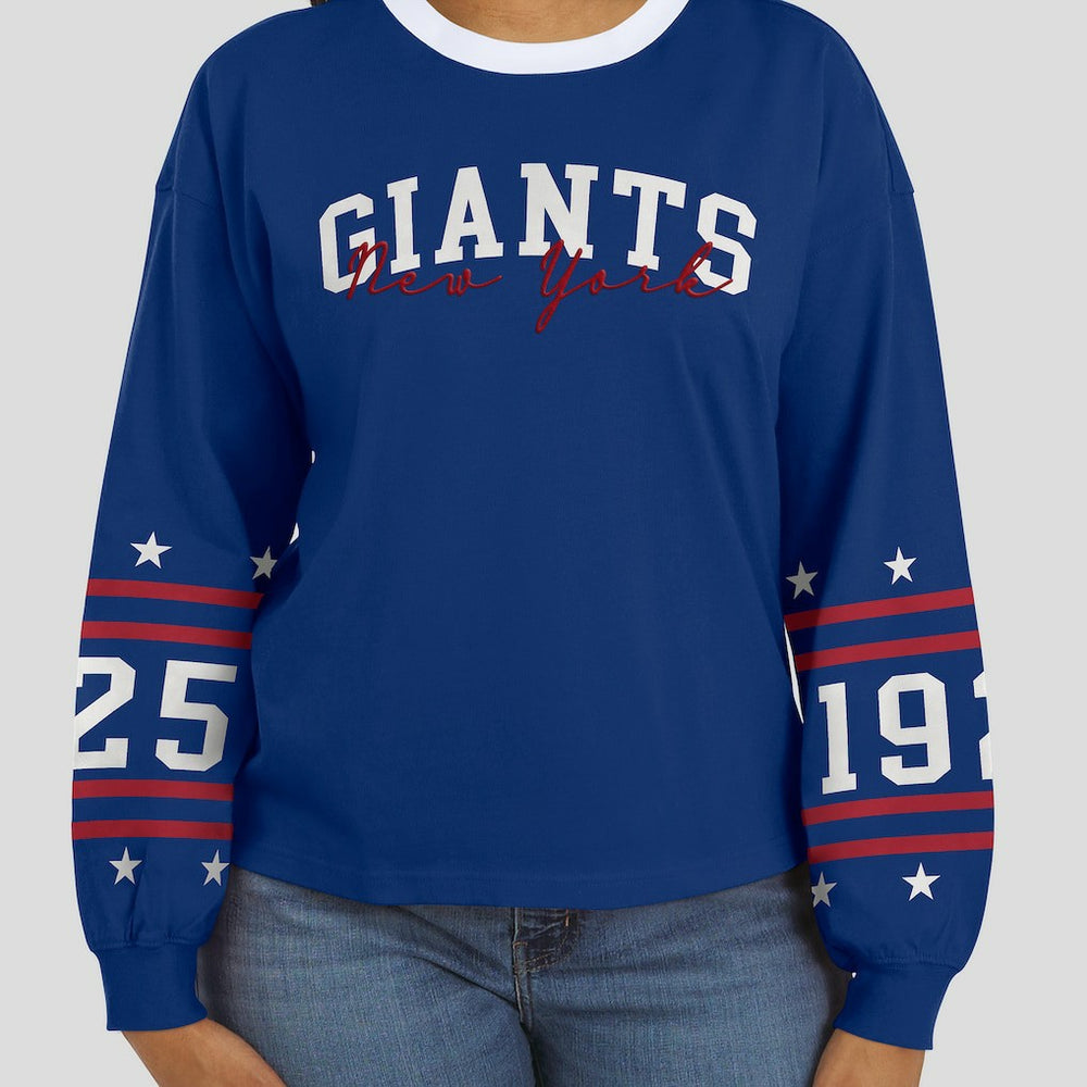 New York Giants  WEAR by Erin Andrews Women's Sport Long-Sleeve T-Shirt