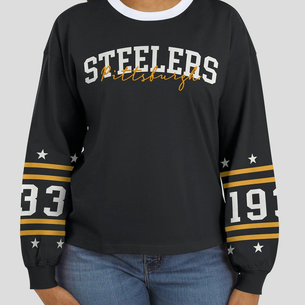 Pittsburgh Steelers  WEAR by Erin Andrews Women's Sport Long-Sleeve T-Shirt