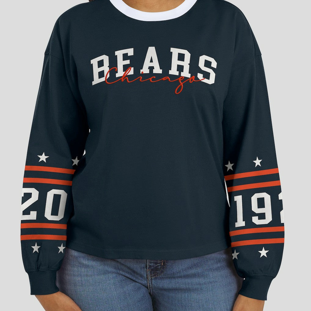 Chicago Bears  WEAR by Erin Andrews Women's Sport Long-Sleeve T-Shirt