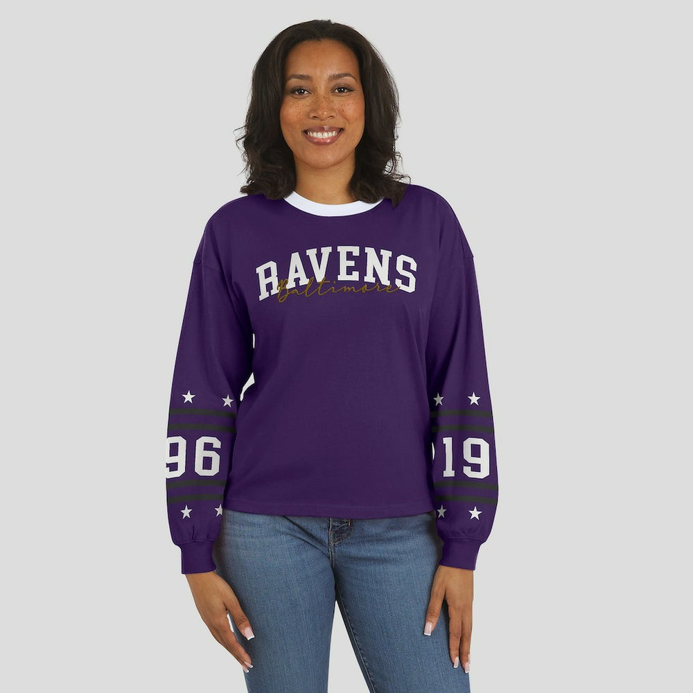 Baltimore Ravens  WEAR by Erin Andrews Women's Sport Long-Sleeve T-Shirt