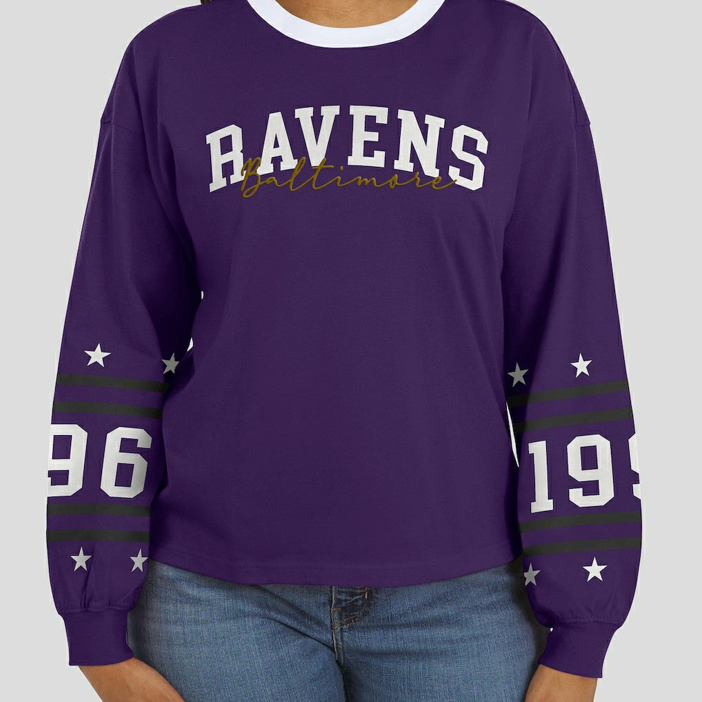 Baltimore Ravens  WEAR by Erin Andrews Women's Sport Long-Sleeve T-Shirt