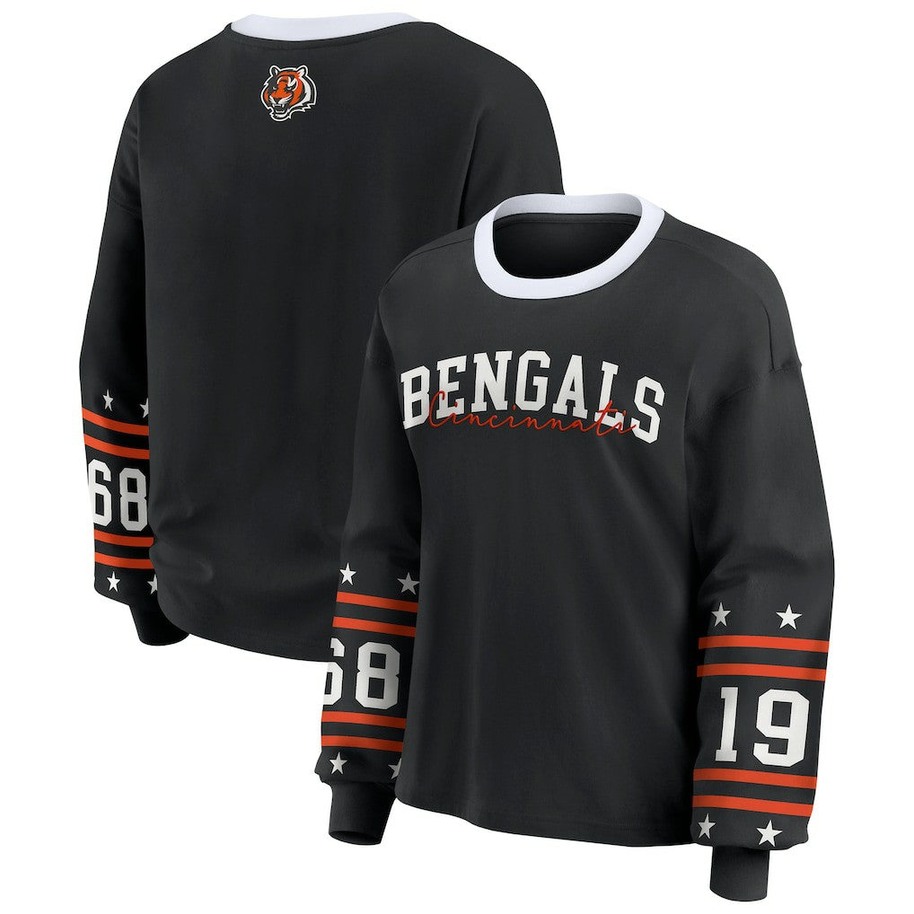 Cincinnati Bengals  WEAR by Erin Andrews Women's Sport Long-Sleeve T-Shirt