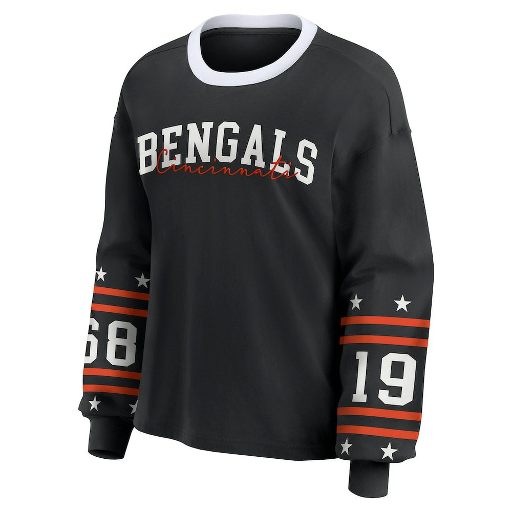 Cincinnati Bengals  WEAR by Erin Andrews Women's Sport Long-Sleeve T-Shirt
