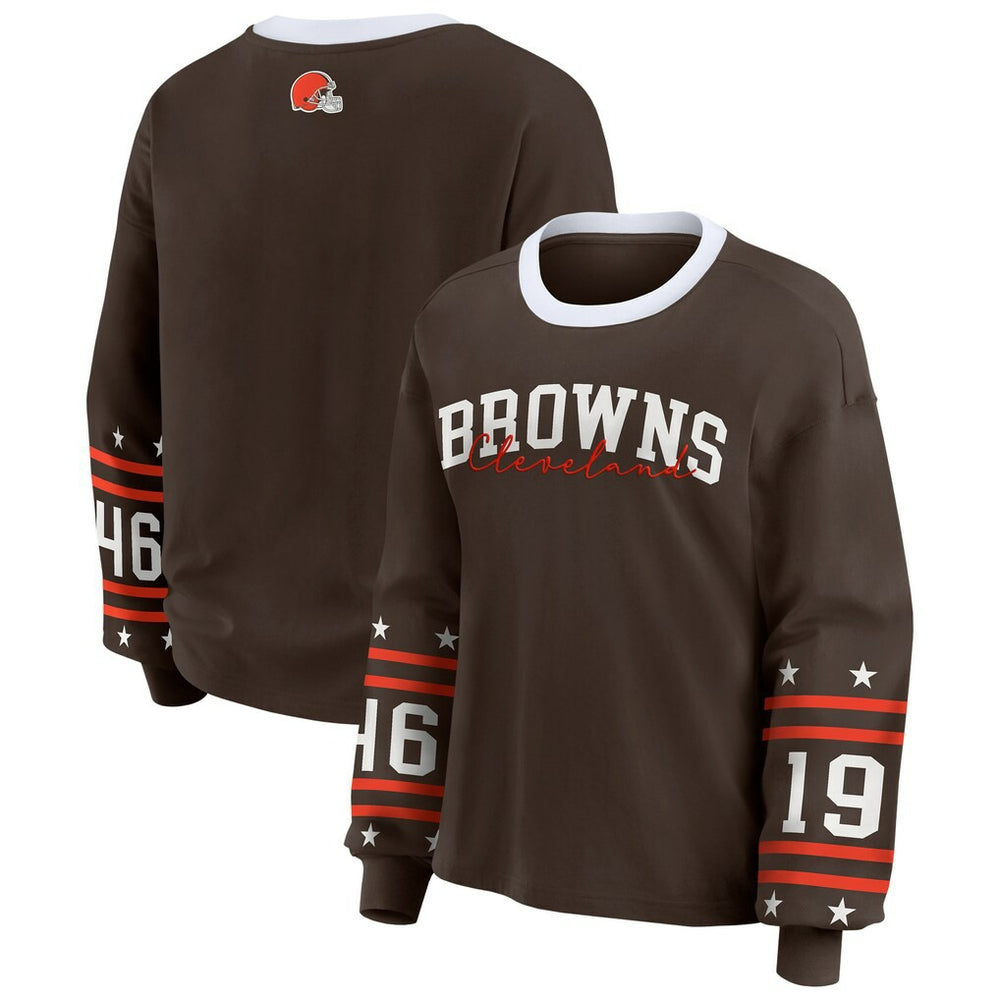 Cleveland Browns  WEAR by Erin Andrews Women's Sport Long-Sleeve T-Shirt