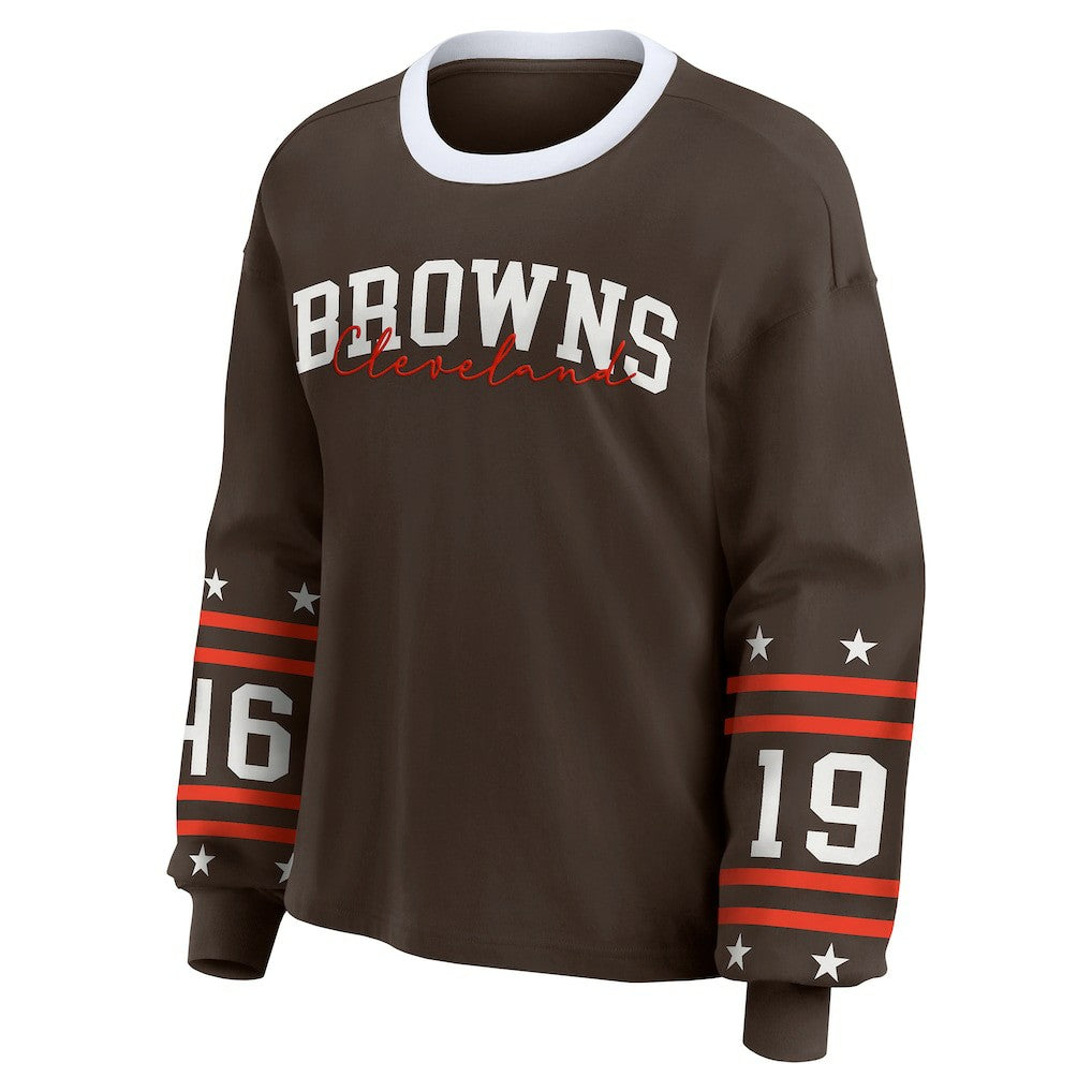 Cleveland Browns  WEAR by Erin Andrews Women's Sport Long-Sleeve T-Shirt