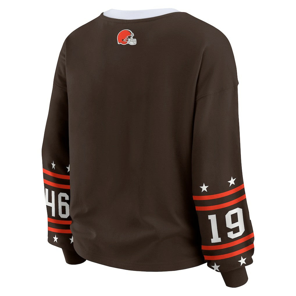 Cleveland Browns  WEAR by Erin Andrews Women's Sport Long-Sleeve T-Shirt