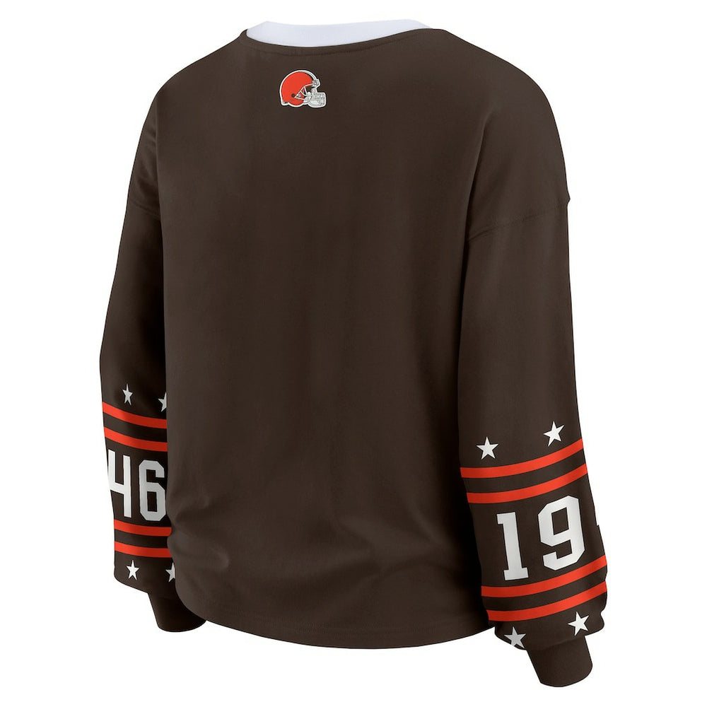 Cleveland Browns  WEAR by Erin Andrews Women's Sport Long-Sleeve T-Shirt