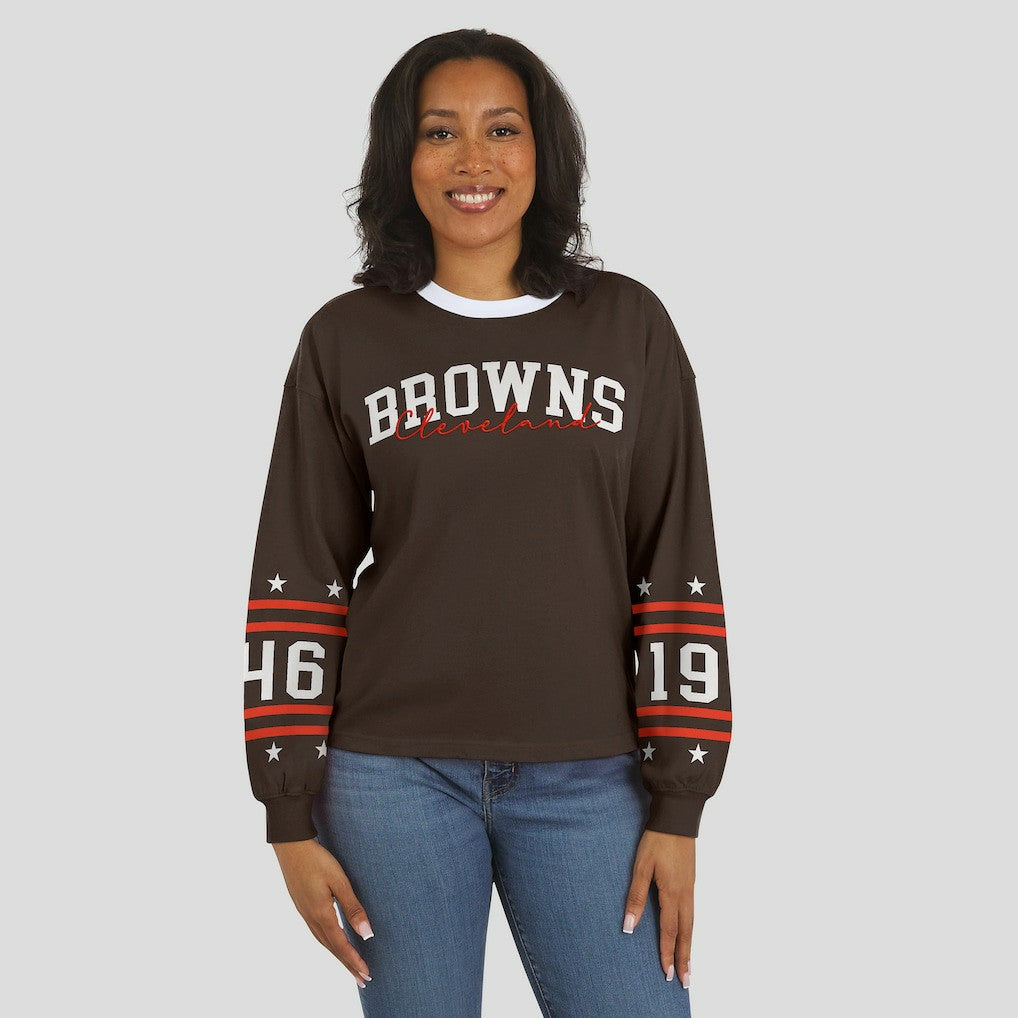 Cleveland Browns  WEAR by Erin Andrews Women's Sport Long-Sleeve T-Shirt