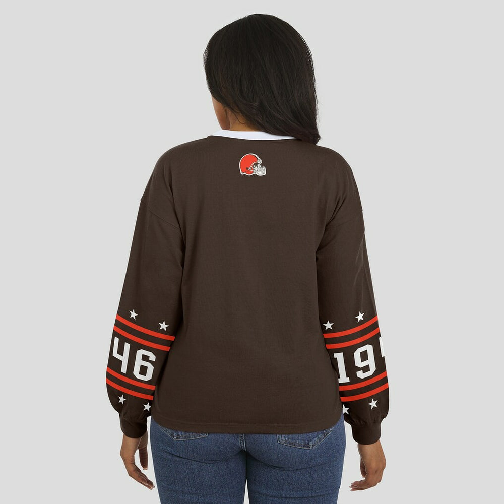 Cleveland Browns  WEAR by Erin Andrews Women's Sport Long-Sleeve T-Shirt