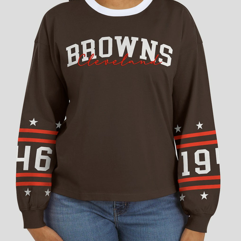 Cleveland Browns  WEAR by Erin Andrews Women's Sport Long-Sleeve T-Shirt