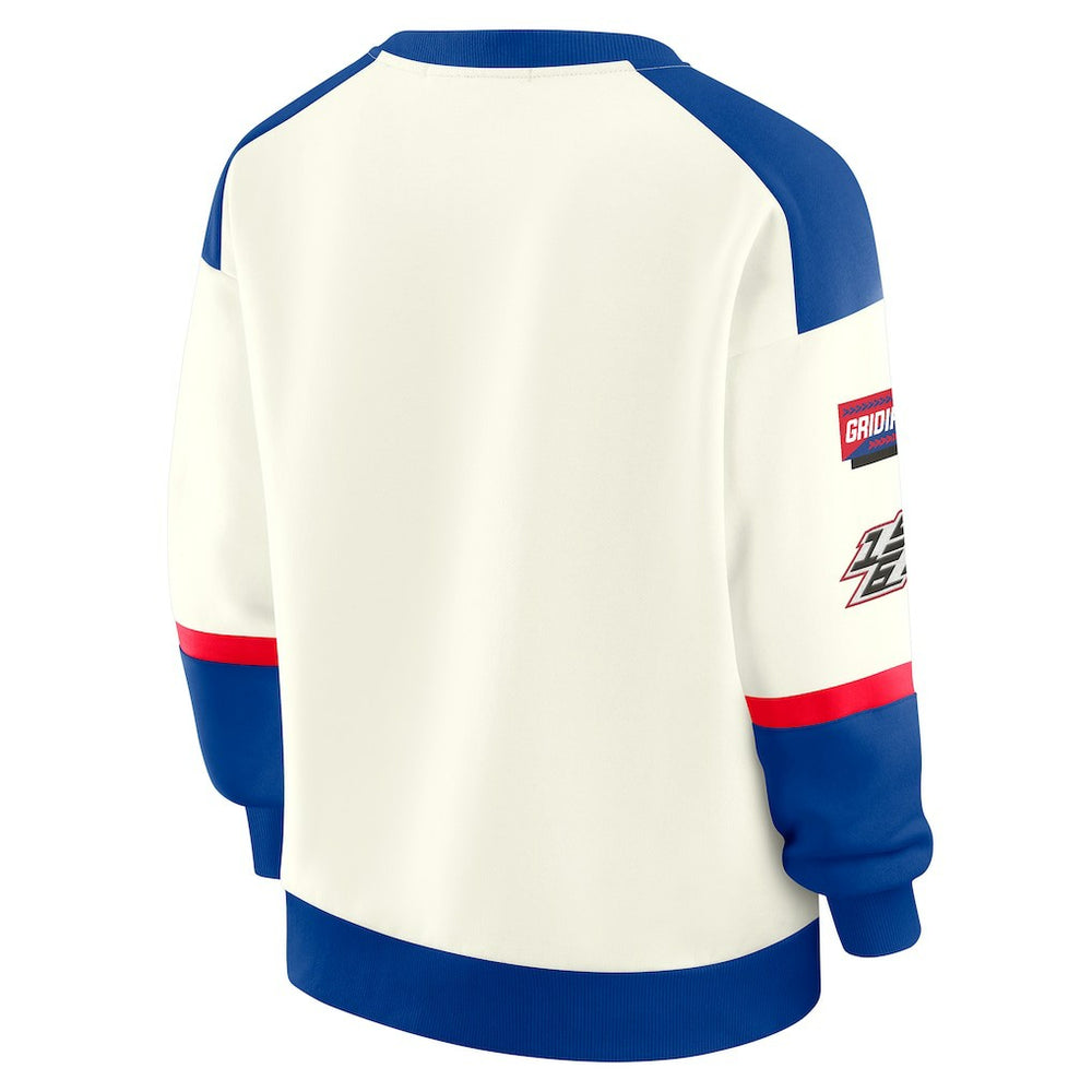 Buffalo Bills  WEAR by Erin Andrews Women's Racing Crew V-Neck Sweatshirt