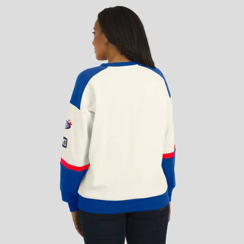 Buffalo Bills  WEAR by Erin Andrews Women's Racing Crew V-Neck Sweatshirt