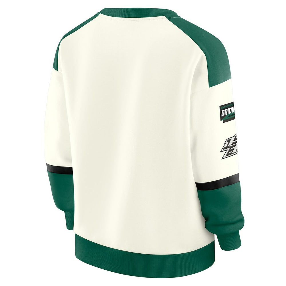 New York Jets  WEAR by Erin Andrews Women's Racing Crew V-Neck Sweatshirt