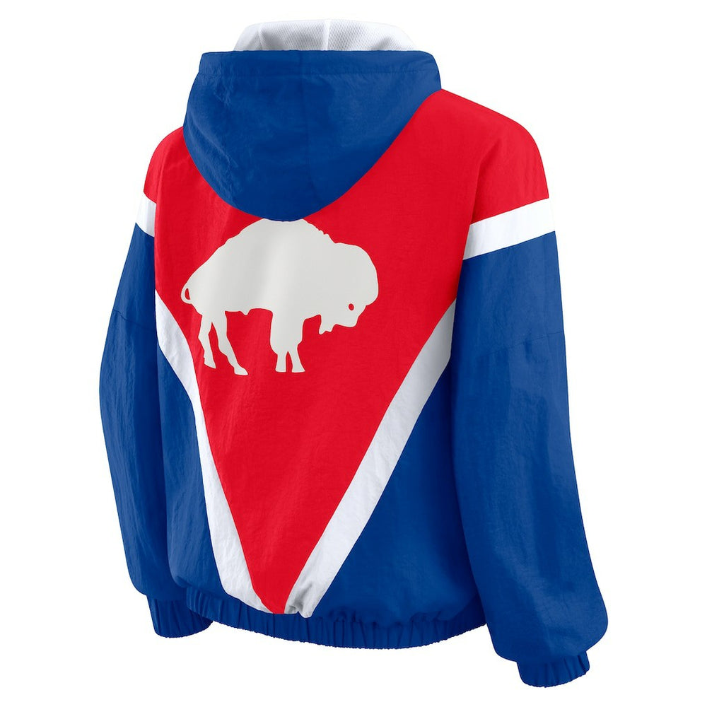 Buffalo Bills  WEAR by Erin Andrews Women's Plus Size Retro Crinkle Full-Zip Hoodie Windbreaker Jacket
