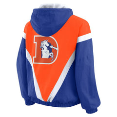 Denver Broncos  WEAR by Erin Andrews Women's Plus Size Retro Crinkle Full-Zip Hoodie Windbreaker Jacket