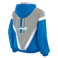 Detroit Lions  WEAR by Erin Andrews Women's Plus Size Retro Crinkle Full-Zip Hoodie Windbreaker Jacket