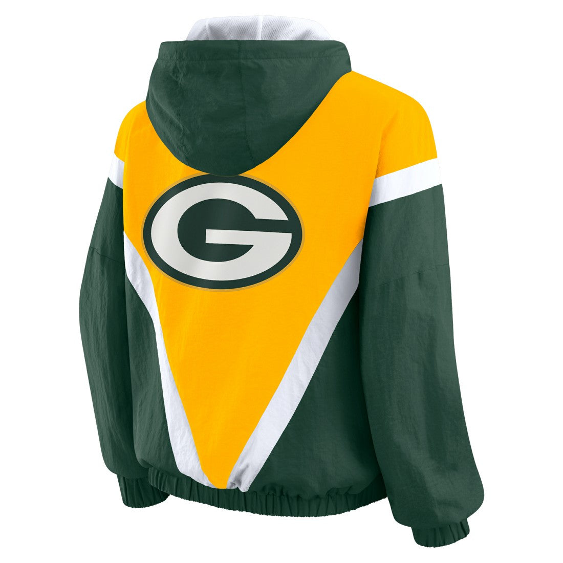 Green Bay Packers  WEAR by Erin Andrews Women's Plus Size Retro Crinkle Full-Zip Hoodie Windbreaker Jacket