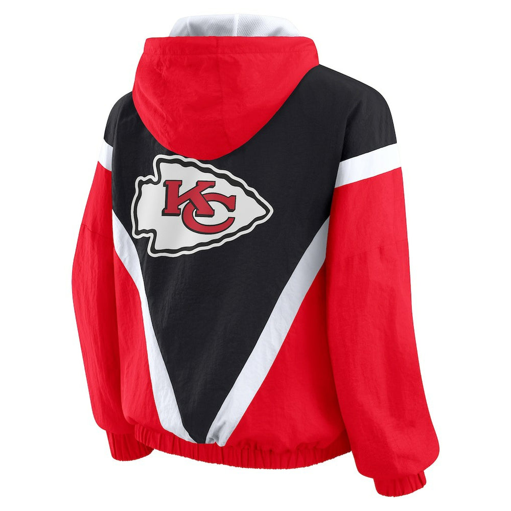 Kansas City Chiefs  WEAR by Erin Andrews Women's Plus Size Retro Crinkle Full-Zip Hoodie Windbreaker Jacket