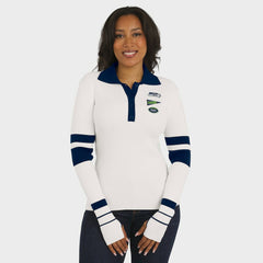 Seattle Seahawks  WEAR by Erin Andrews Women's Ribbed Henley Polo Sweater