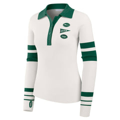 New York Jets  WEAR by Erin Andrews Women's Ribbed Henley Polo Sweater