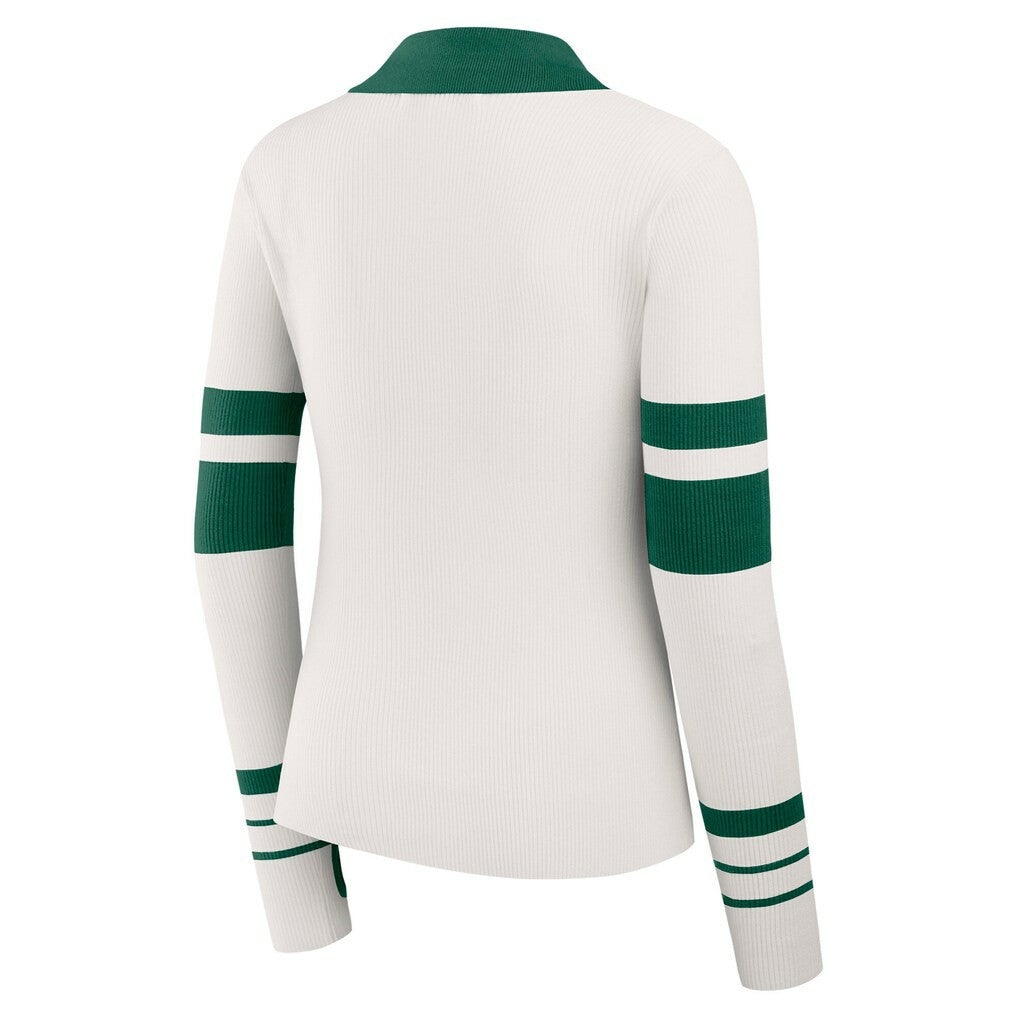 New York Jets  WEAR by Erin Andrews Women's Ribbed Henley Polo Sweater