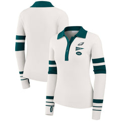 Philadelphia Eagles  WEAR by Erin Andrews Women's Ribbed Henley Polo Sweater