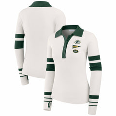 Green Bay Packers  WEAR by Erin Andrews Women's Ribbed Henley Polo Sweater