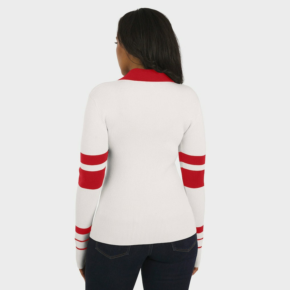 San Francisco 49ers  WEAR by Erin Andrews Women's Ribbed Henley Polo Sweater