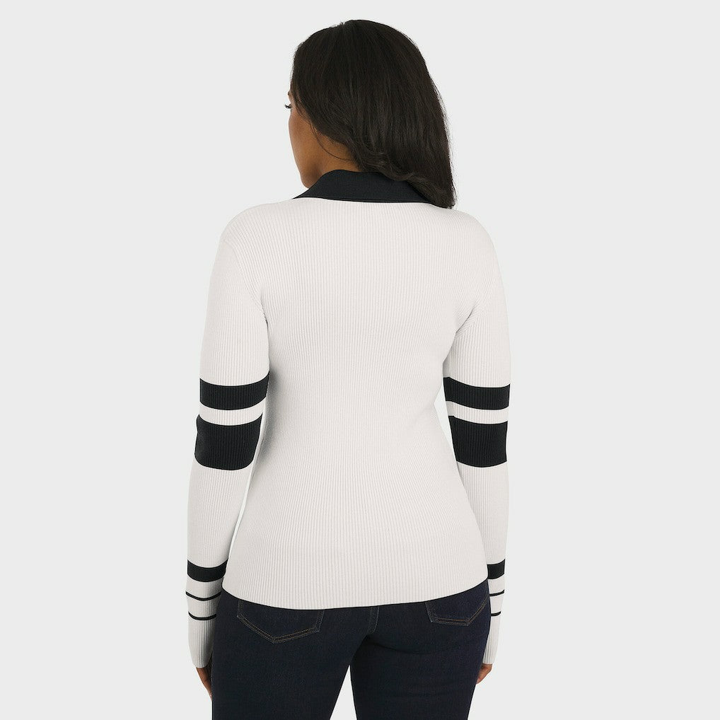 Cincinnati Bengals  WEAR by Erin Andrews Women's Ribbed Henley Polo Sweater
